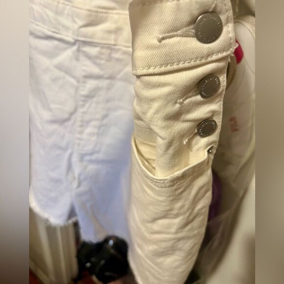 Source Unknown White Denim Overalls Relaxed Fit - Picture 4 of 16